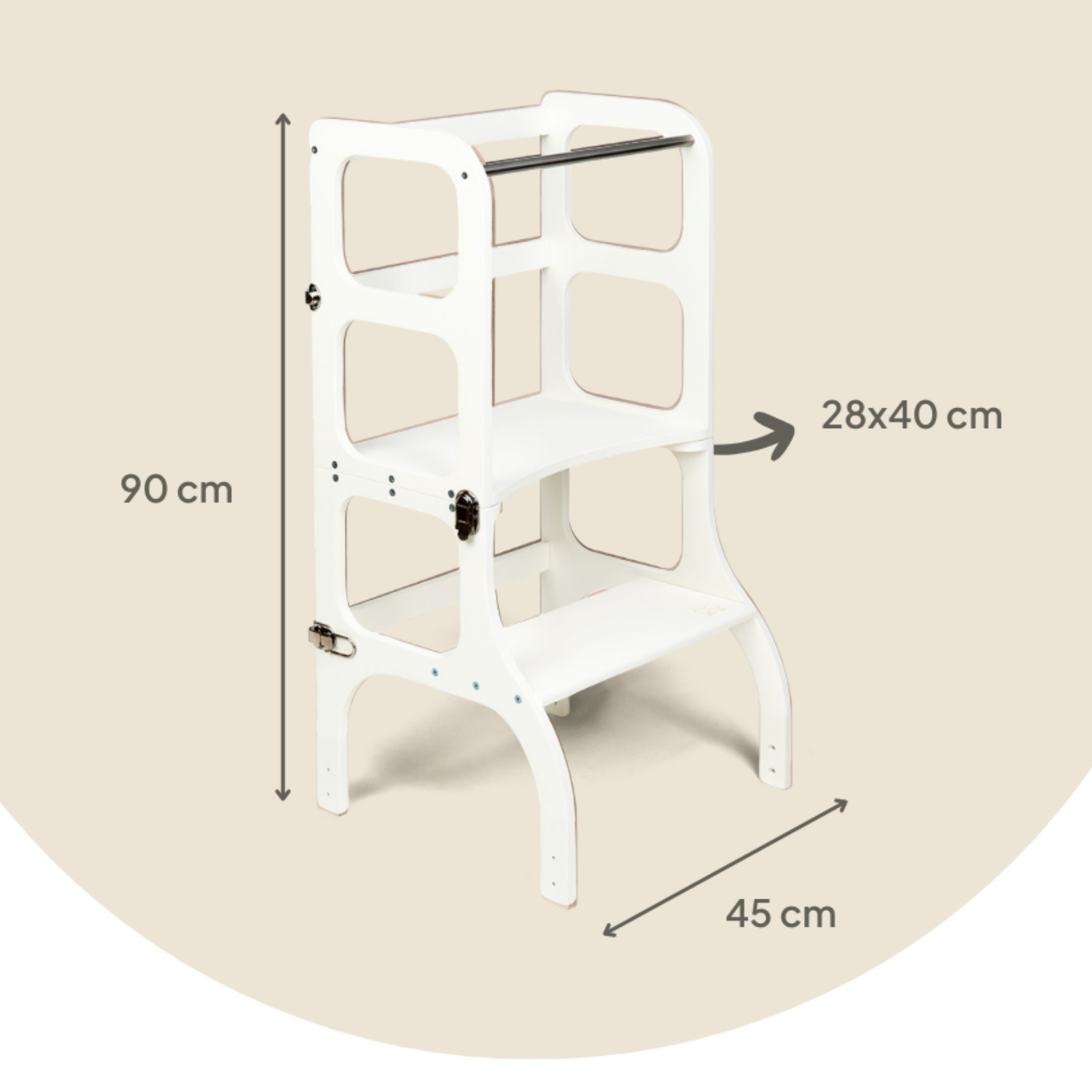 STEP’n’SIT® – Montessori Lernturm & Tisch 2-in-1 aus Holz