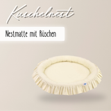 runde Nestmatte mit Rüschen – 100% Baumwolle