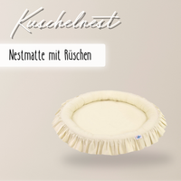 runde Nestmatte mit Rüschen – 100% Baumwolle