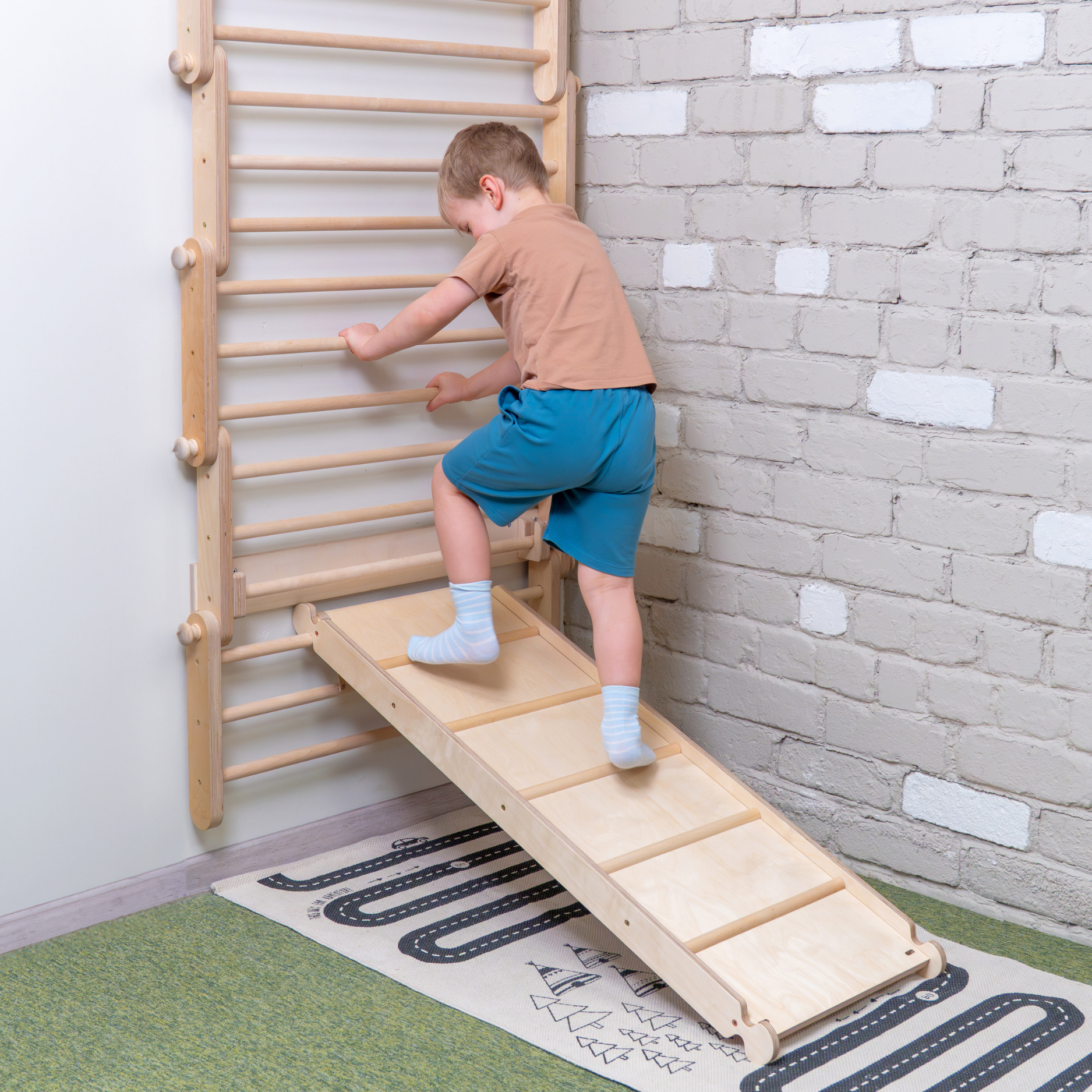 Wandmontage Set – Sprossenwand Erweiterung für MOPITRI® & FIPITRI® Kletterrahmen