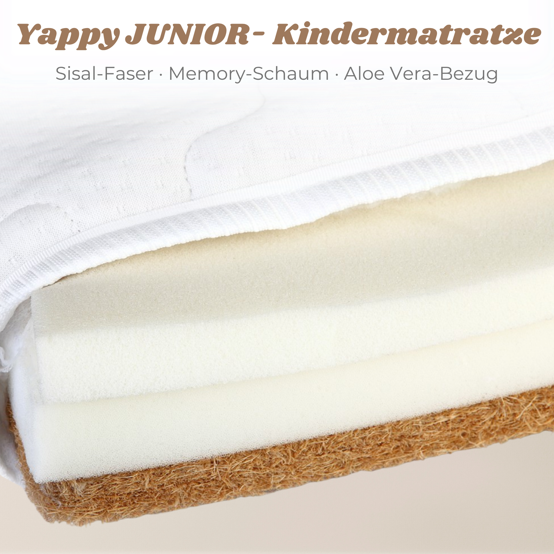 Yappy JUNIOR - Kindermatratze 160×80 cm, zweiseitig, mit Aloe Vera-Bezug