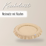 runde Nestmatte mit Rüschen – 100% Baumwolle