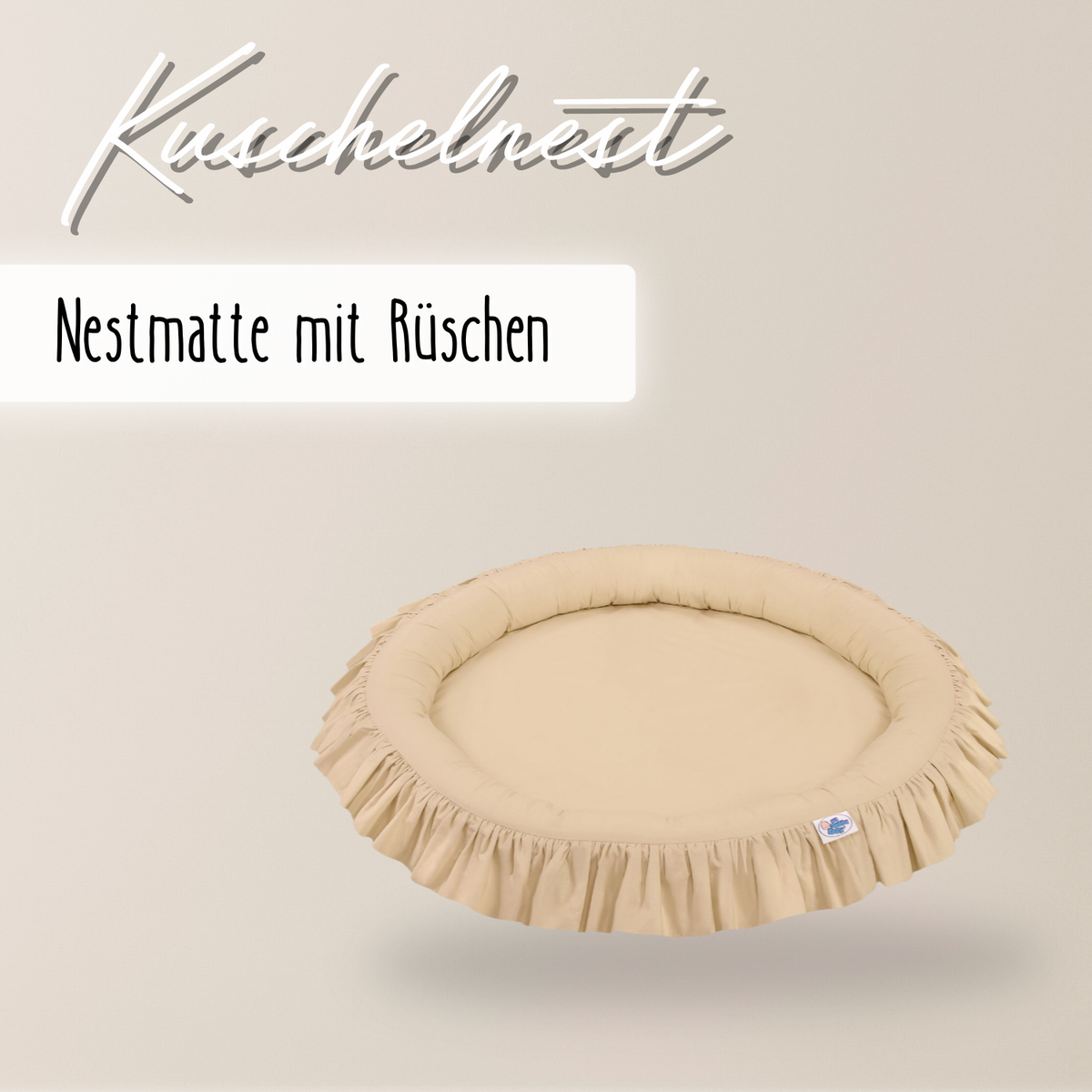 runde Nestmatte mit Rüschen – 100% Baumwolle