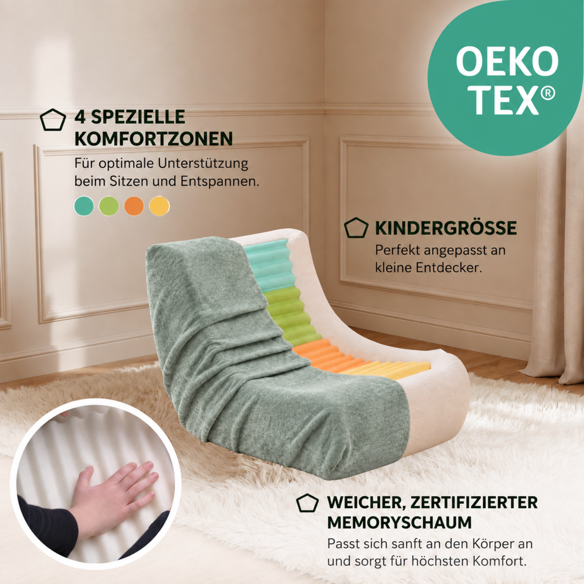 "Nilly Mooni" Ergonomischer Lounge-Sessel mit 4-Zonen-System