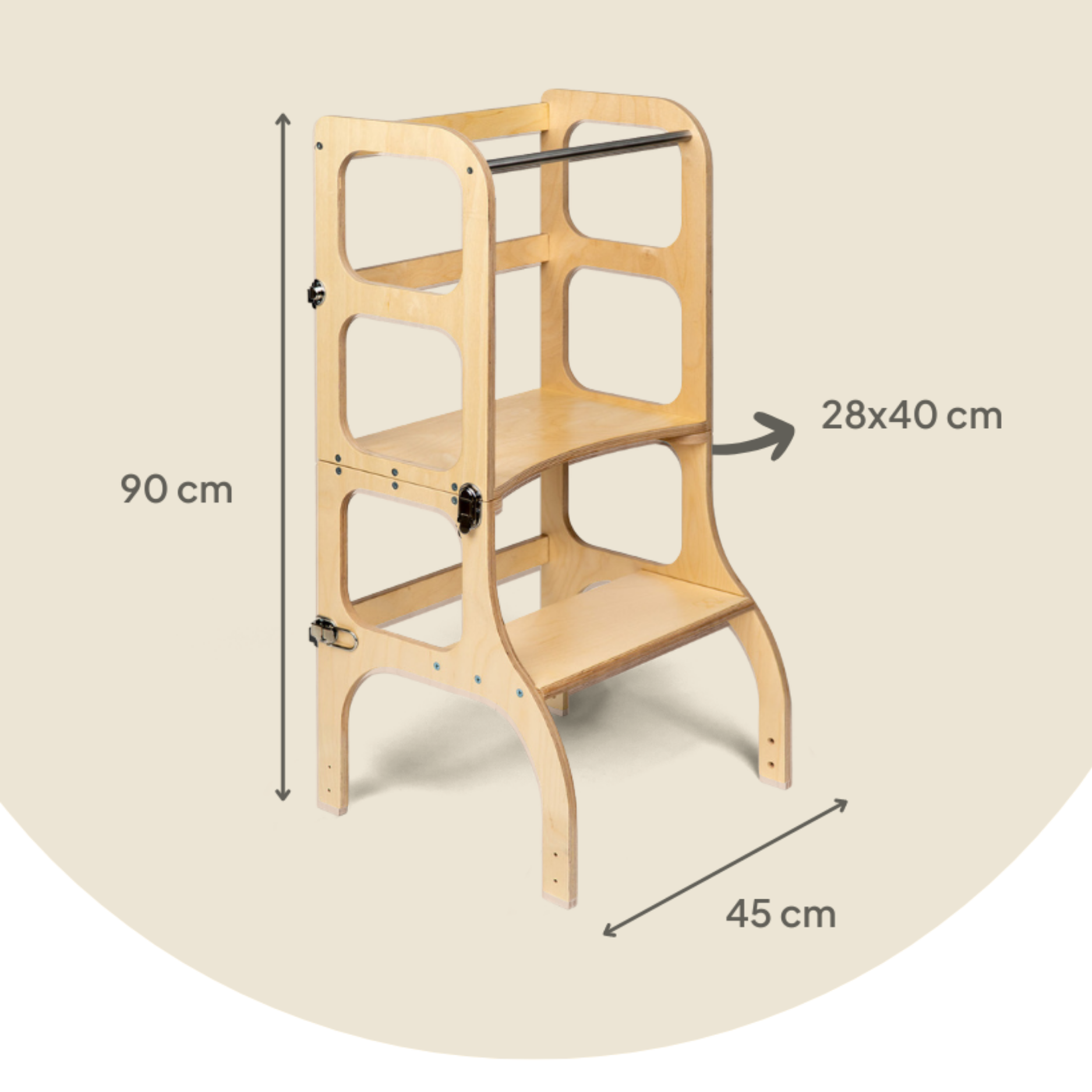 STEP’n’SIT® – Montessori Lernturm & Tisch 2-in-1 aus Holz