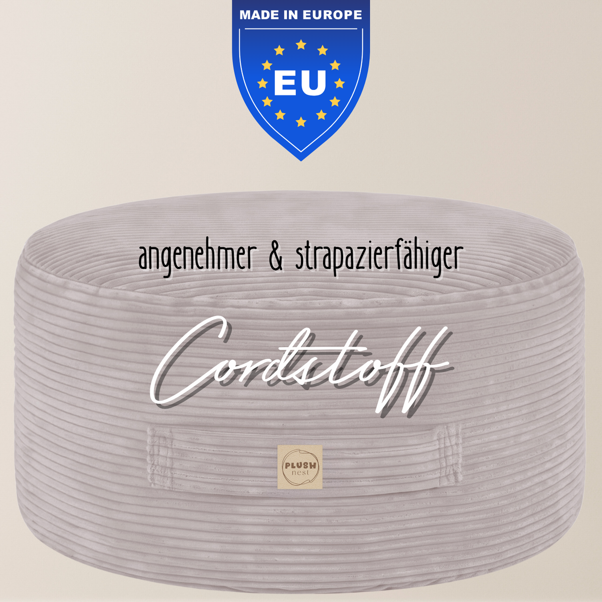 "Toy Pouf" befüllbarer Aufbewahrungs-Sitzhocker 65×30 cm