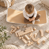 Montessori Holzbausteine aus Massivholz mit Aufbewahrungsbox