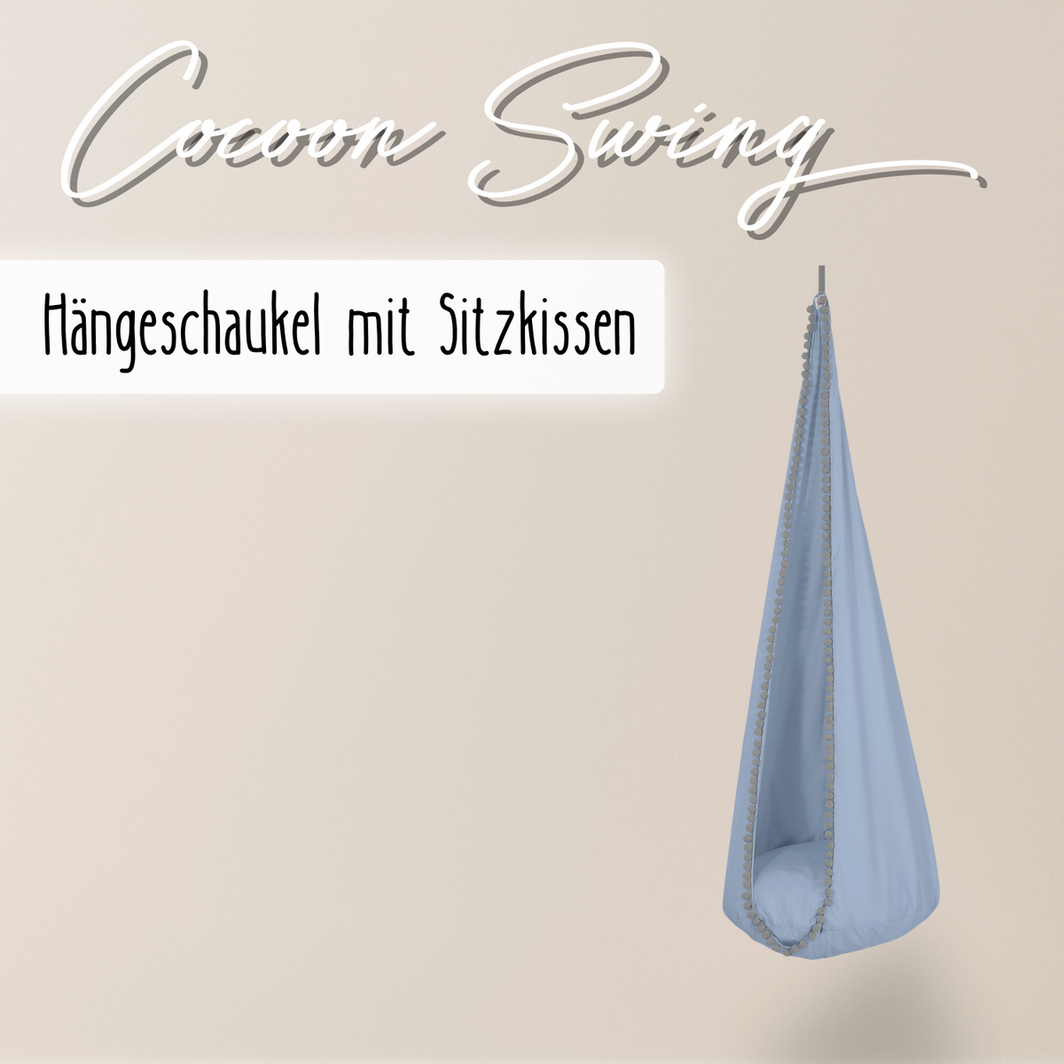 Cocoon Swing – Hängeschaukel aus Baumwolle mit Sitzkissen