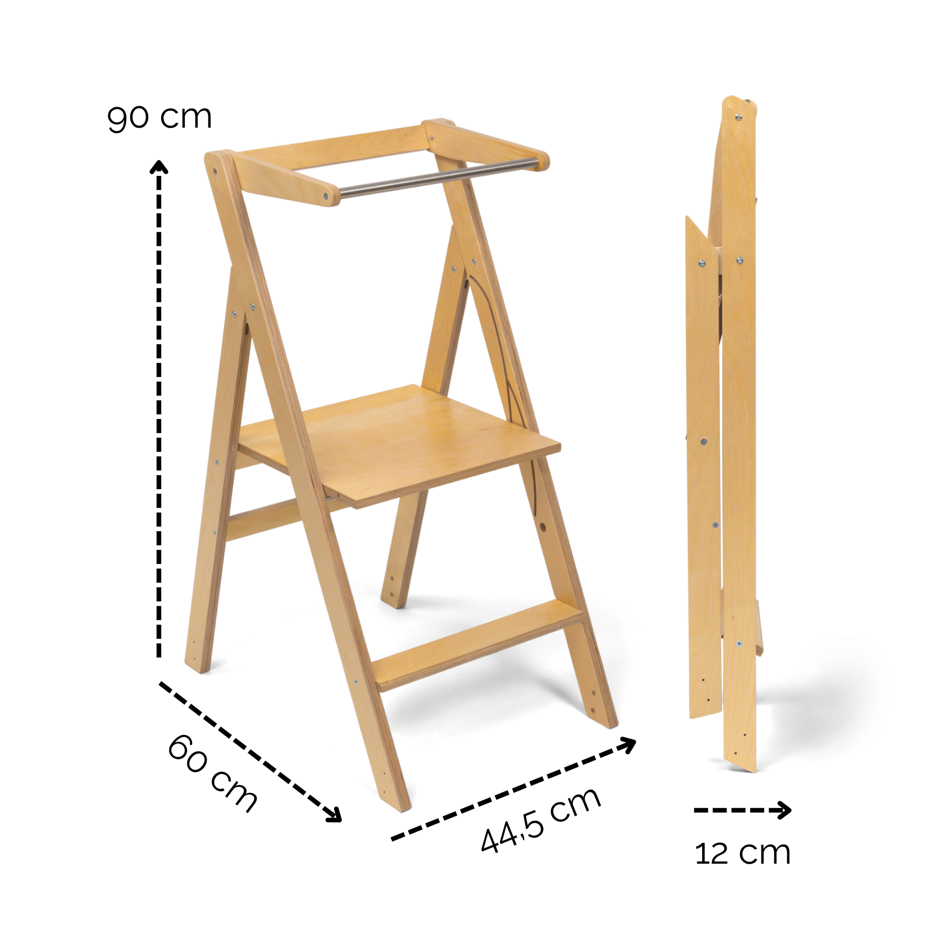 STEP’n’FOLD® – Faltbarer Montessori Lernturm mit verstellbarer Höhe