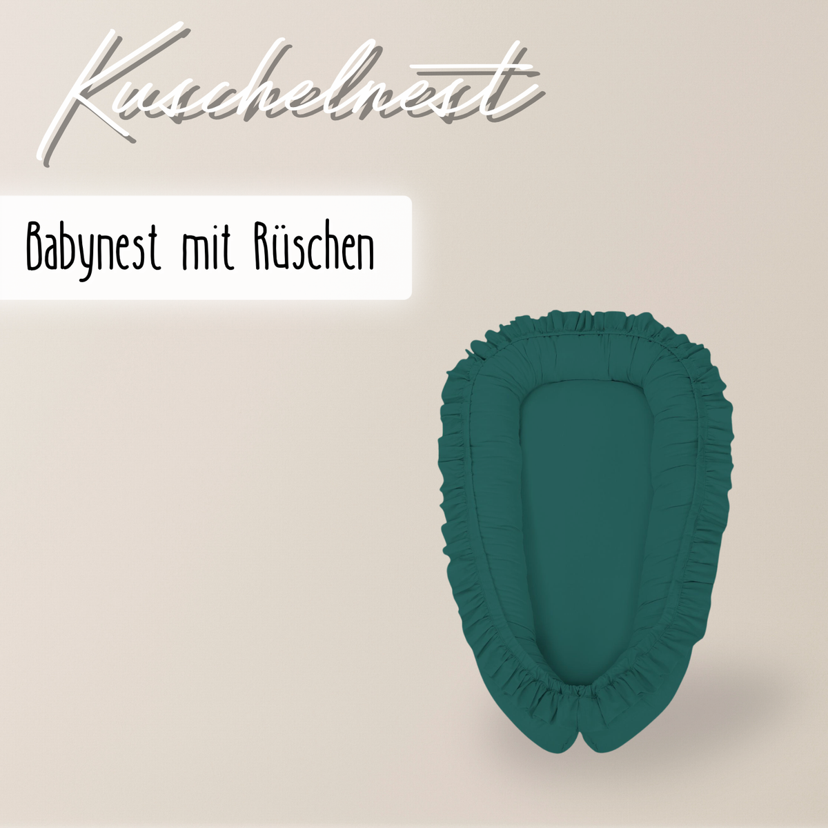 wendbares Babynest mit Rüschen - 100% Baumwolle