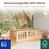 YappyCasa JUNIOR - Bodenbett 160x80cm mit Tür & Sicherheitsleiste