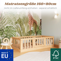 YappyCasa JUNIOR - Bodenbett 160x80cm mit Tür & Sicherheitsleiste