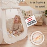 Pop-Up Bällebad-Spielzelt aus Baumwolle/Hanf