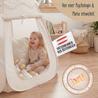 Pop-Up Bällebad-Spielzelt aus Baumwolle/Hanf