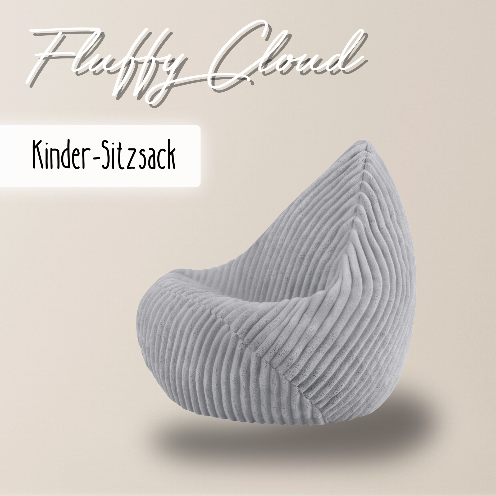 "Fluffy Cloud" Kinder-Sitzsack 80x85cm mit EPS Perlen