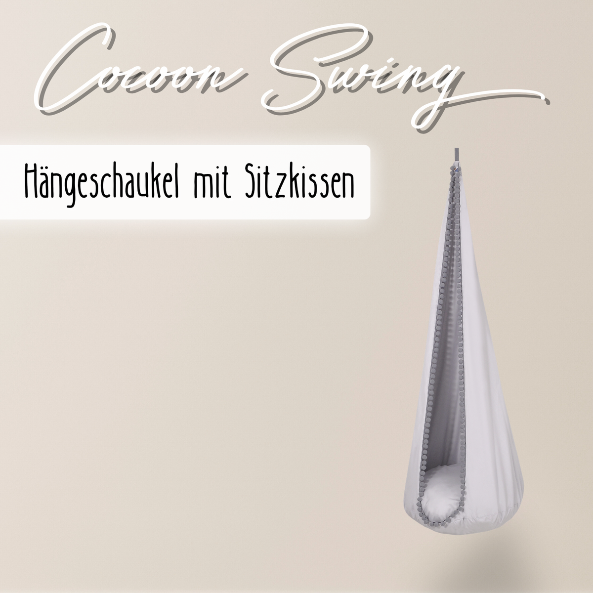 Cocoon Swing – Hängeschaukel aus Baumwolle mit Sitzkissen