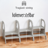 MIIMO® – Höhenverstellbarer Montessori Tritthocker aus Holz