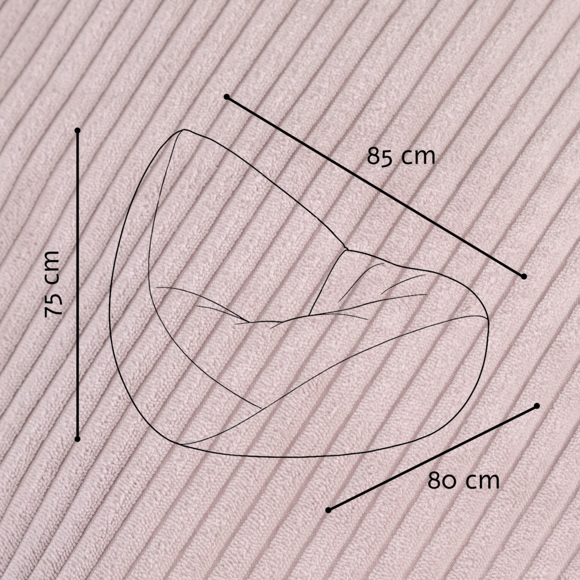 "Cozy Cloud" Kinder-Sitzsack 80x85cm mit EPS Perlen