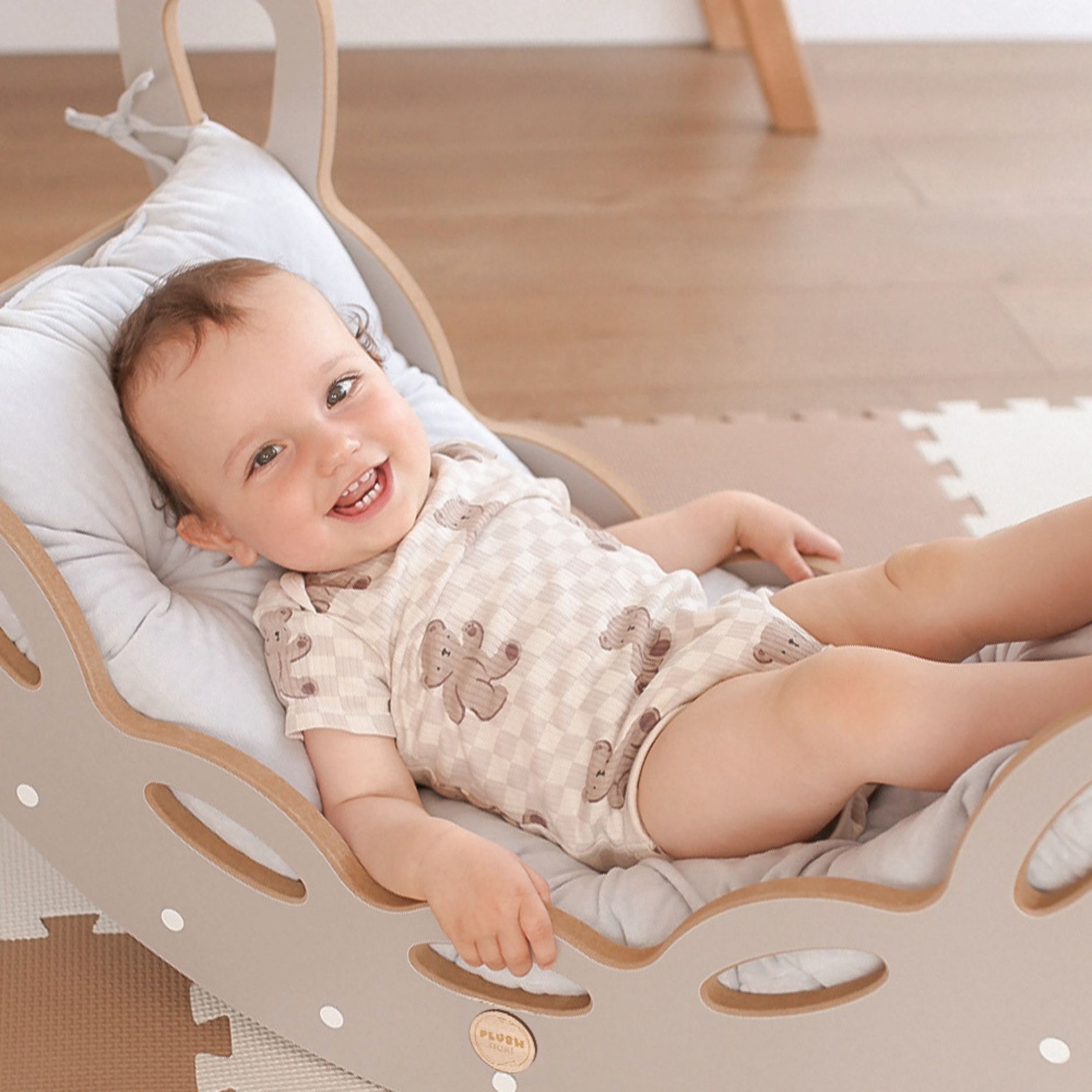 "Big Rocker" 3in1, Wippe, Kletterbogen & Rutsche 90x41x50 cm, Cashmere Wood