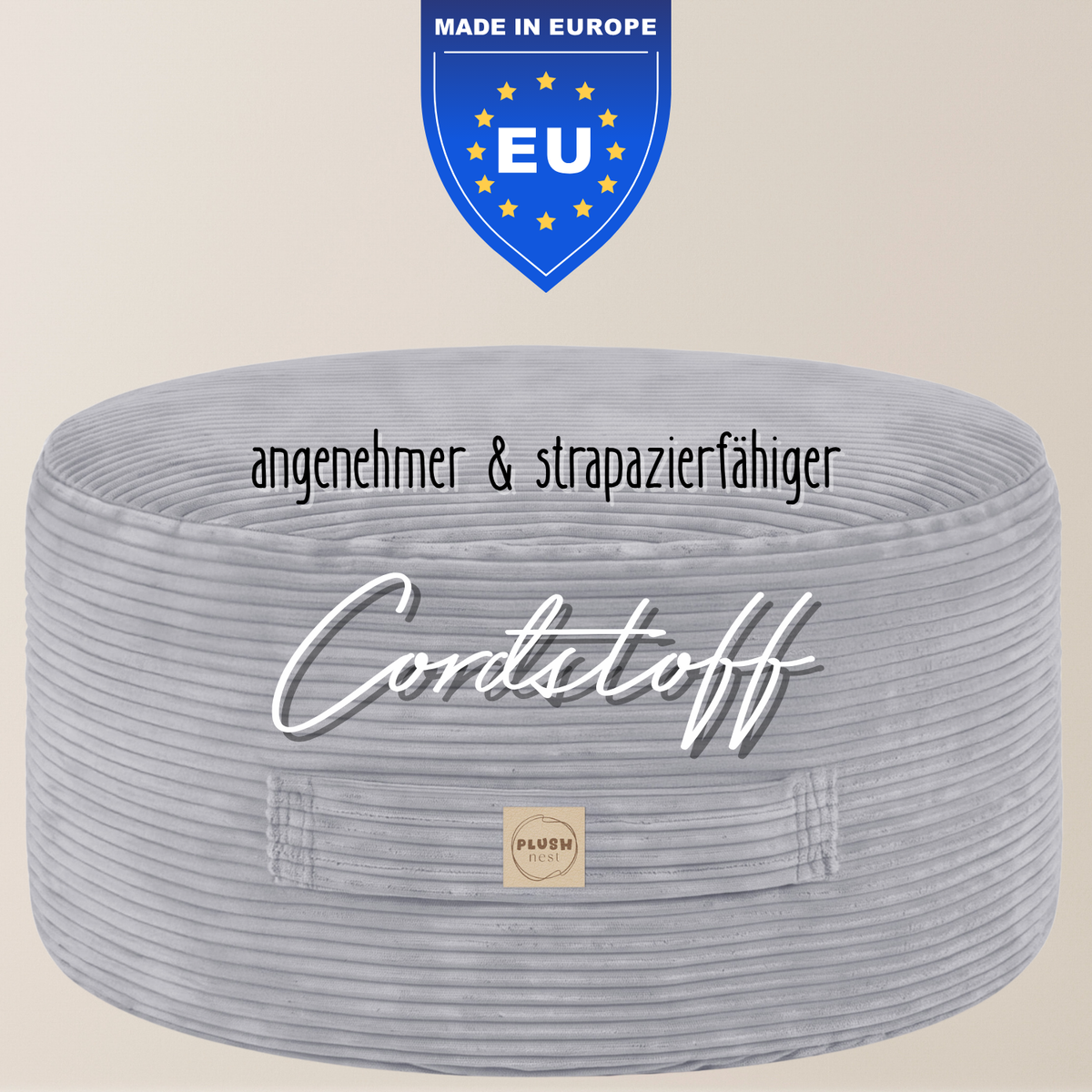 "Toy Pouf" befüllbarer Aufbewahrungs-Sitzhocker 65×30 cm
