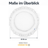 runde Nestmatte mit Rüschen – 100% Baumwolle