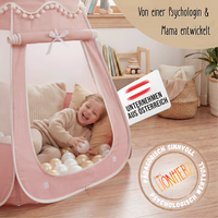Pop-Up Bällebad-Spielzelt aus Baumwolle/Hanf