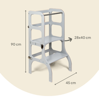 STEP’n’SIT® – Montessori Lernturm & Tisch 2-in-1 aus Holz