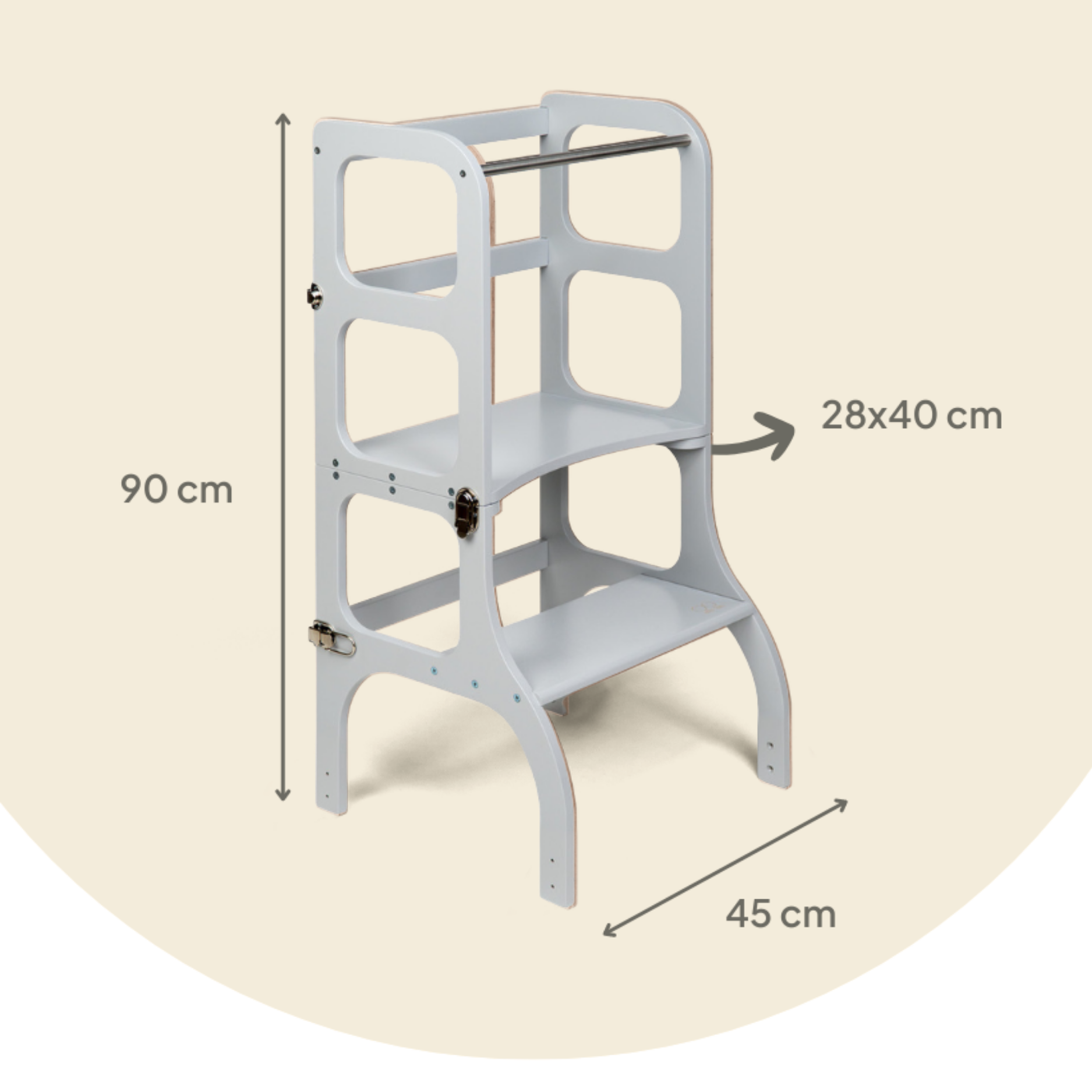 STEP’n’SIT® – Montessori Lernturm & Tisch 2-in-1 aus Holz