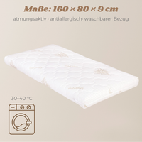 Yappy JUNIOR - Kindermatratze 160×80 cm, zweiseitig, mit Aloe Vera-Bezug