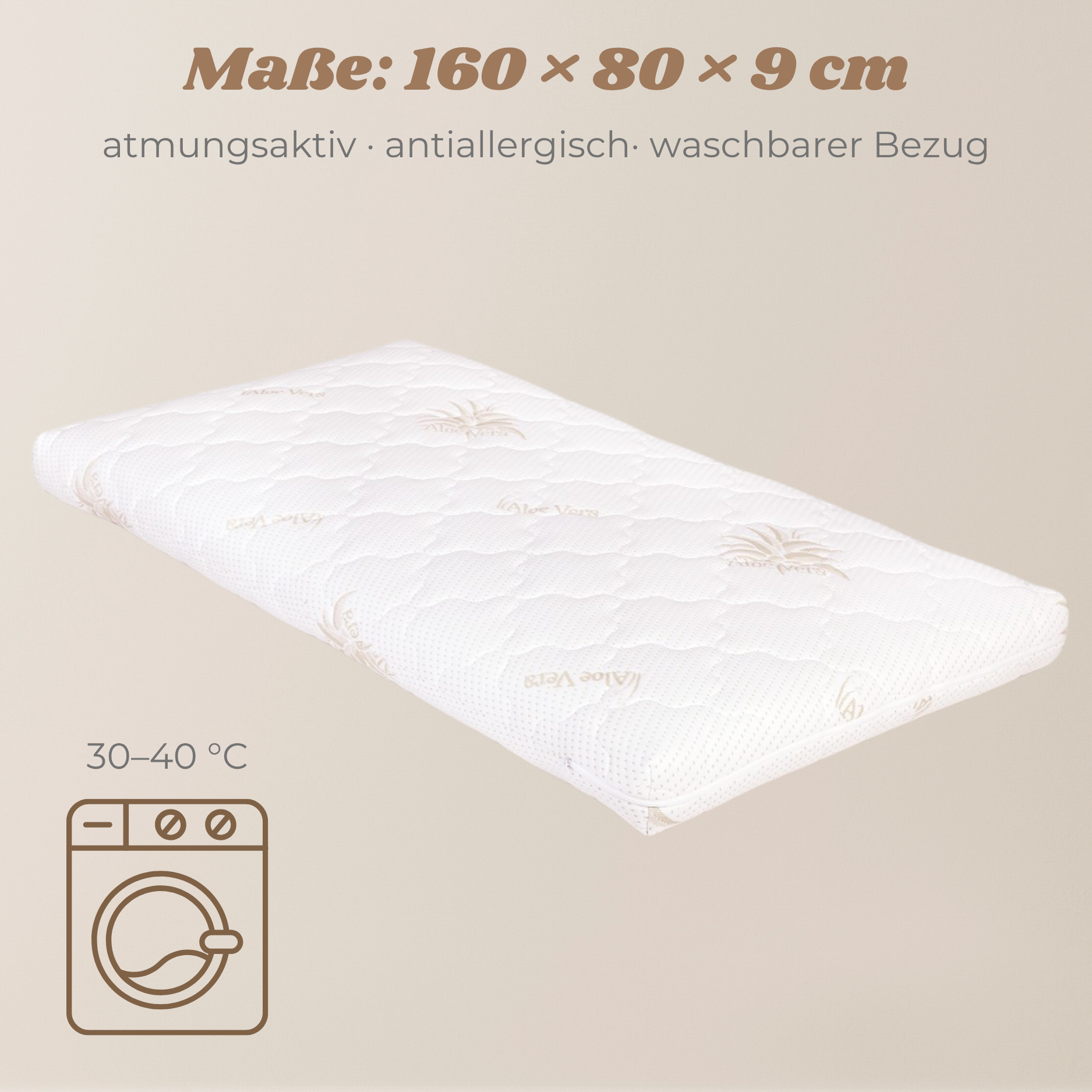 Yappy JUNIOR - Kindermatratze 160×80 cm, zweiseitig, mit Aloe Vera-Bezug