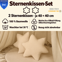 2er-Set Sternenkissen 40cm – 100% Baumwolle