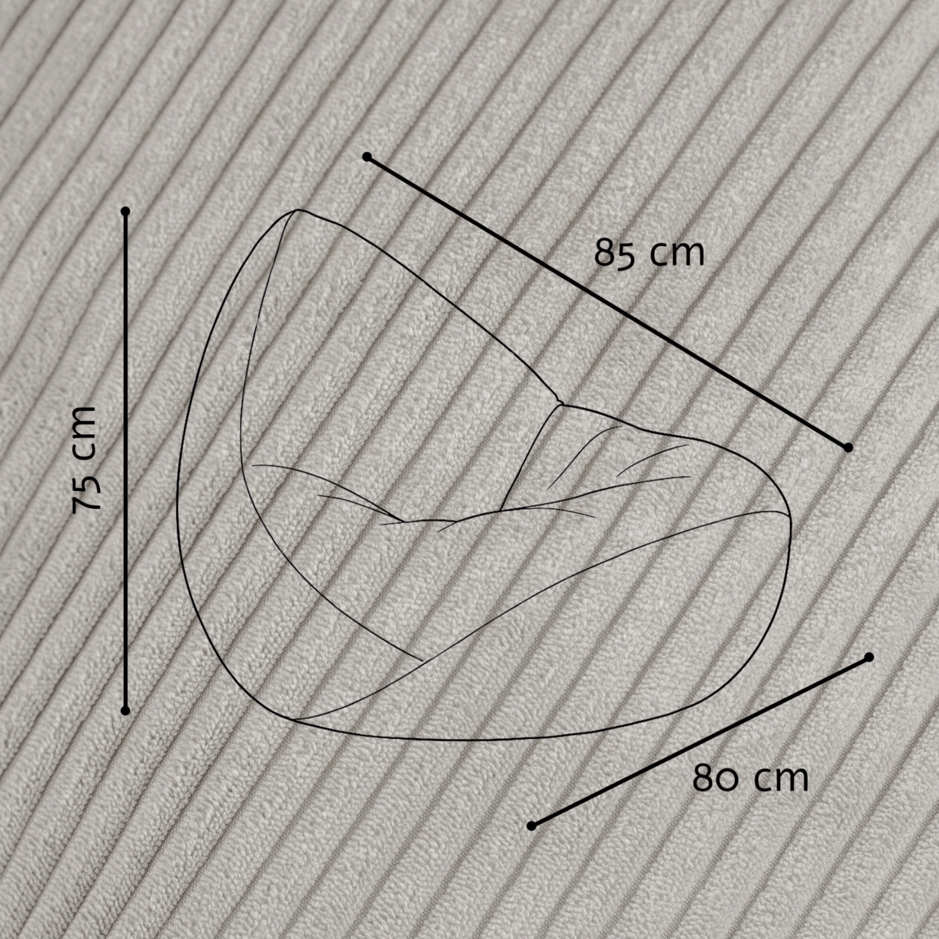 "Cozy Cloud" Kinder-Sitzsack 80x85cm mit EPS Perlen
