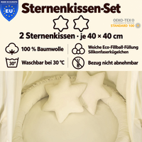 2er-Set Sternenkissen 40cm – 100% Baumwolle
