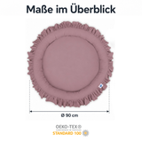 runde Nestmatte mit Rüschen – 100% Baumwolle