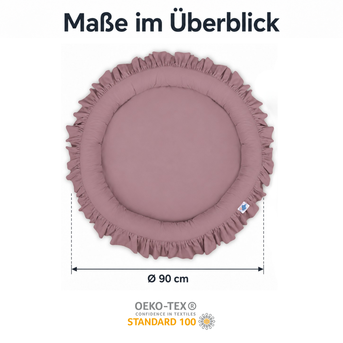 runde Nestmatte mit Rüschen – 100% Baumwolle