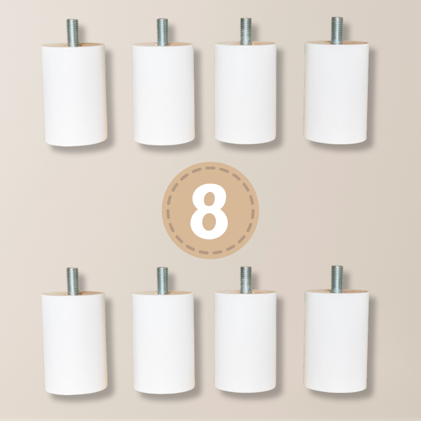 Solo Set Verlängerungen - 8 Bein-Erhöhungen für 1 Tisch & 1 Stuhl (+7 cm)