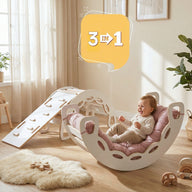 "Big Rocker" 3in1, Wippe, Kletterbogen & Rutsche 90x41x50 cm, White Wood