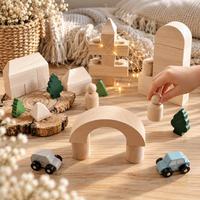 Montessori Holzbausteine aus Massivholz mit Aufbewahrungsbox