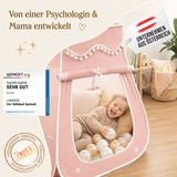 Pop-Up Bällebad-Spielzelt aus Baumwolle/Hanf