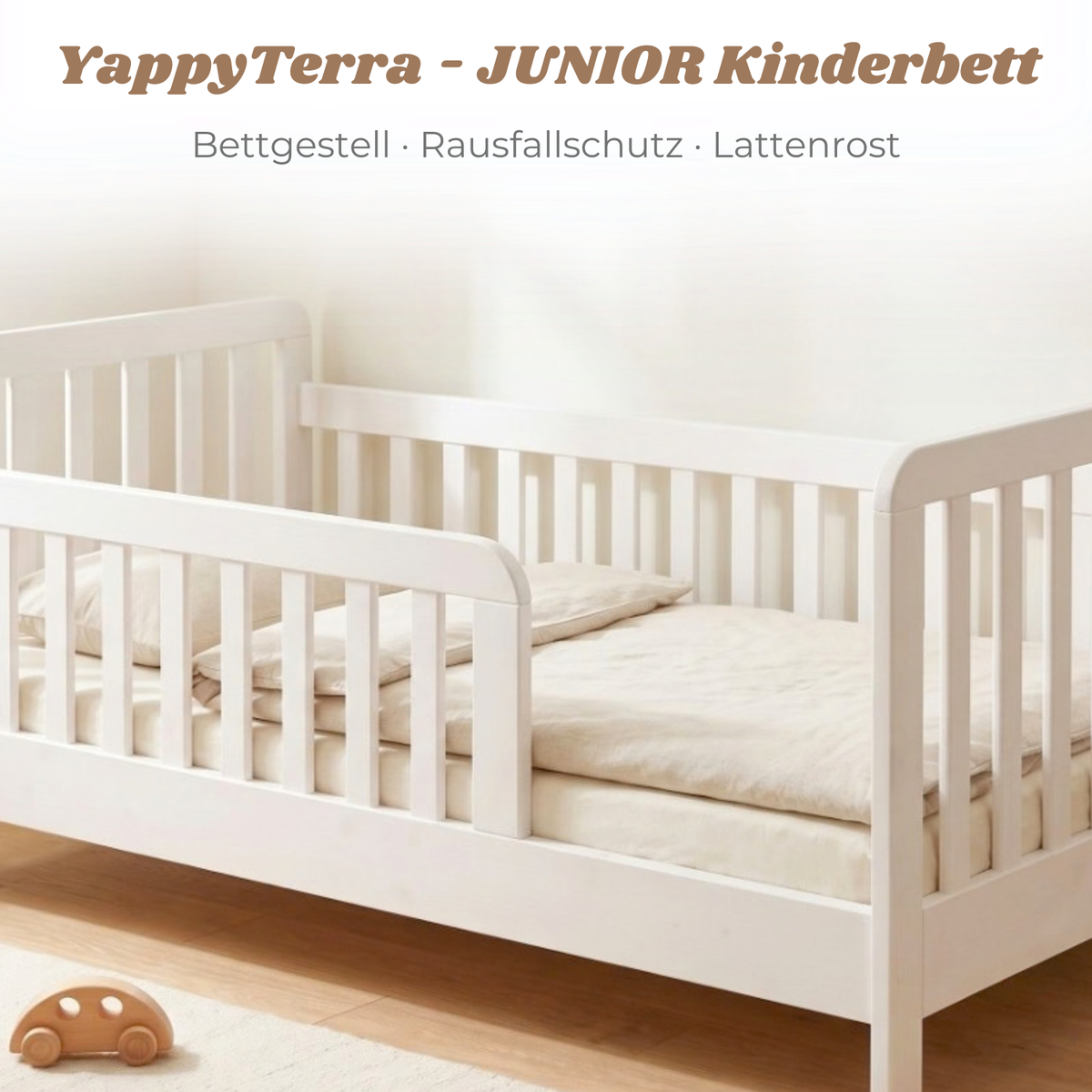 YappyTerra JUNIOR - Kinderbett 160×80 cm mit Rausfallschutz