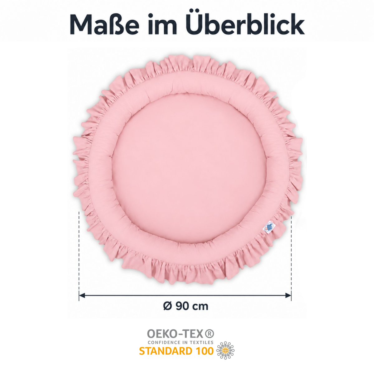 runde Nestmatte mit Rüschen – 100% Baumwolle