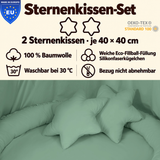 2er-Set Sternenkissen 40cm – 100% Baumwolle
