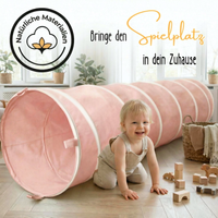 Spieltunnel aus Baumwolle/Hanf, passend zum runden Spielzelt, 180x46cm