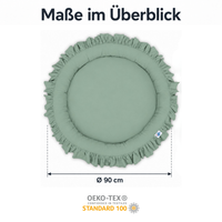 runde Nestmatte mit Rüschen – 100% Baumwolle