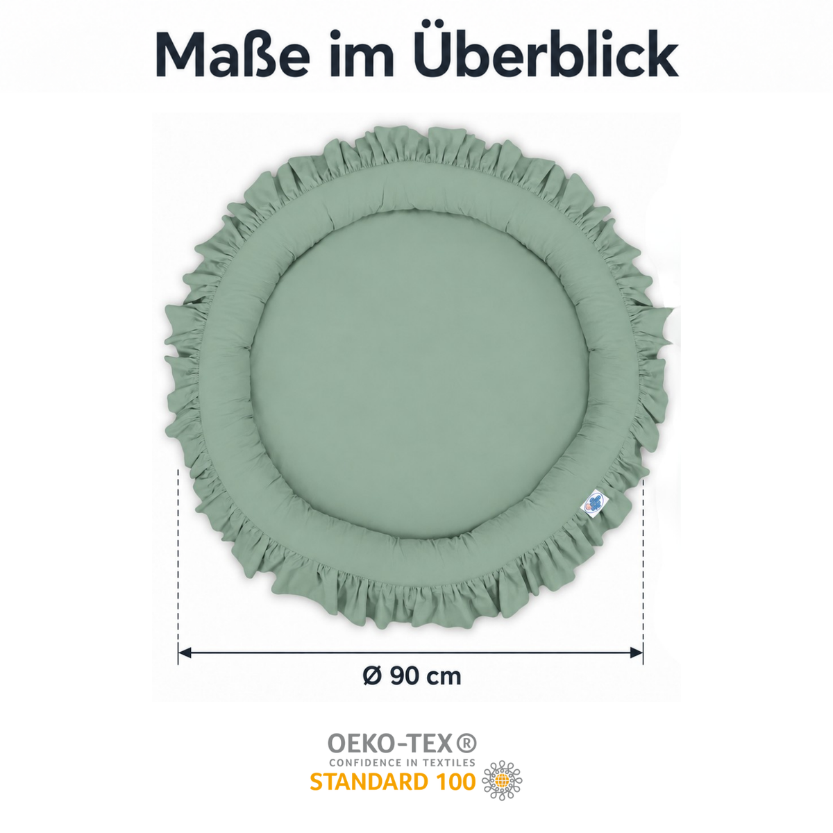 runde Nestmatte mit Rüschen – 100% Baumwolle