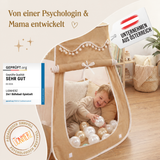 Pop-Up Bällebad-Spielzelt aus Baumwolle/Hanf