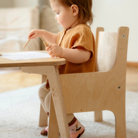 Tulla® Kinderstuhl – 3fach höhenverstellbarer Montessori Stuhl aus Holz
