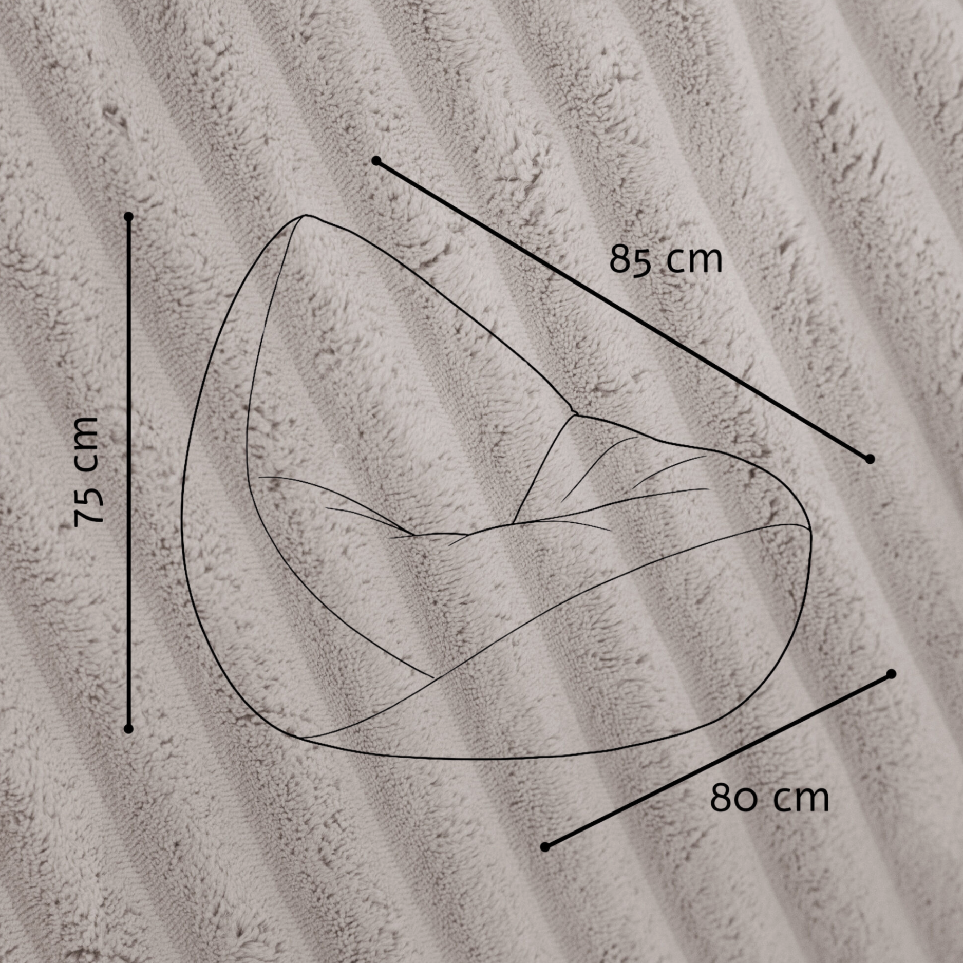 "Fluffy Cloud" Kinder-Sitzsack 80x85cm mit EPS Perlen