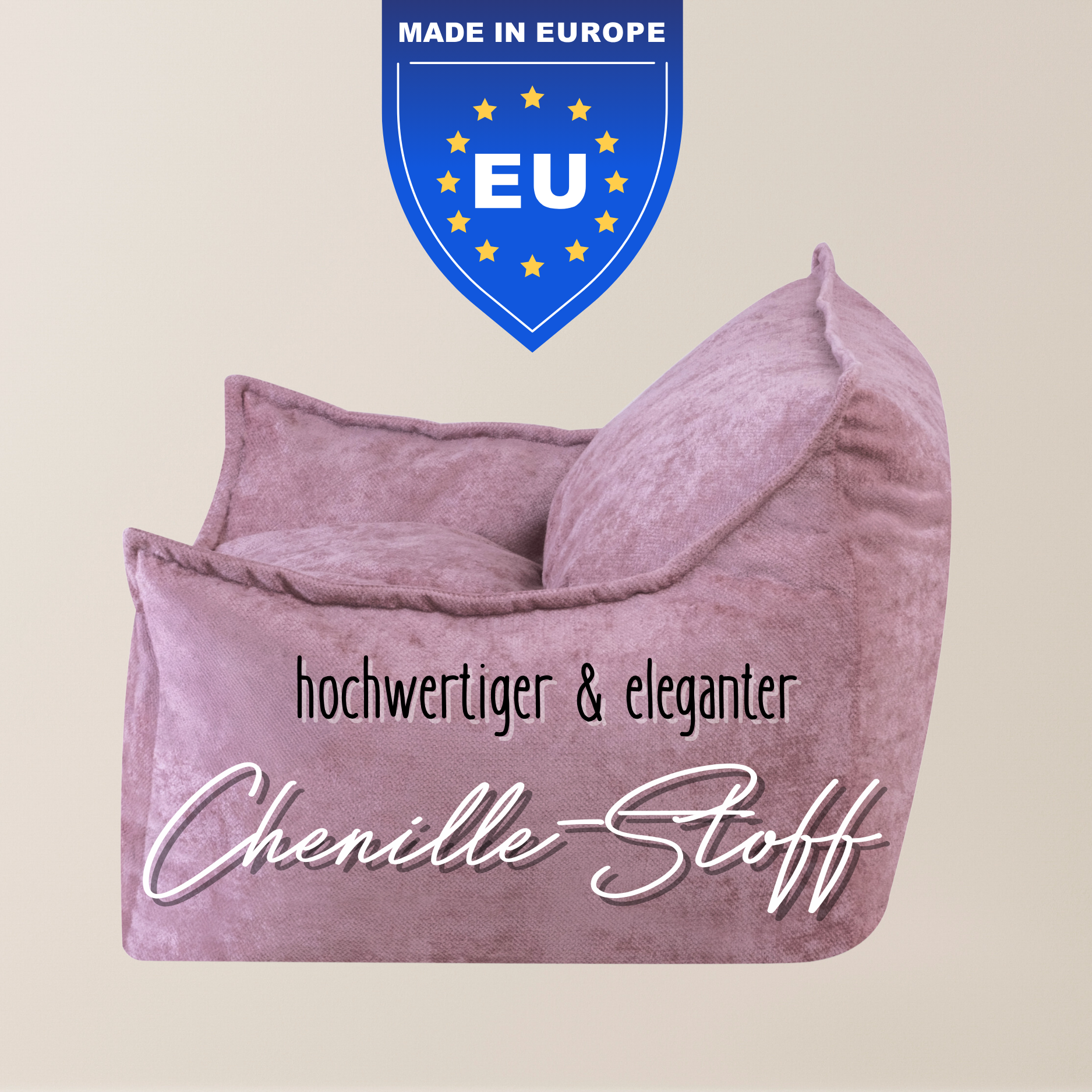 "Chenille Throne" bequemer Kinder-Relaxsessel 80x73x58cm