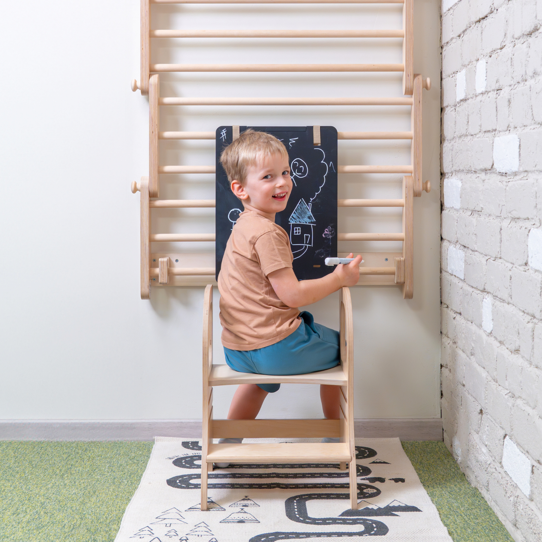 Wandmontage Set – Sprossenwand Erweiterung für MOPITRI® & FIPITRI® Kletterrahmen